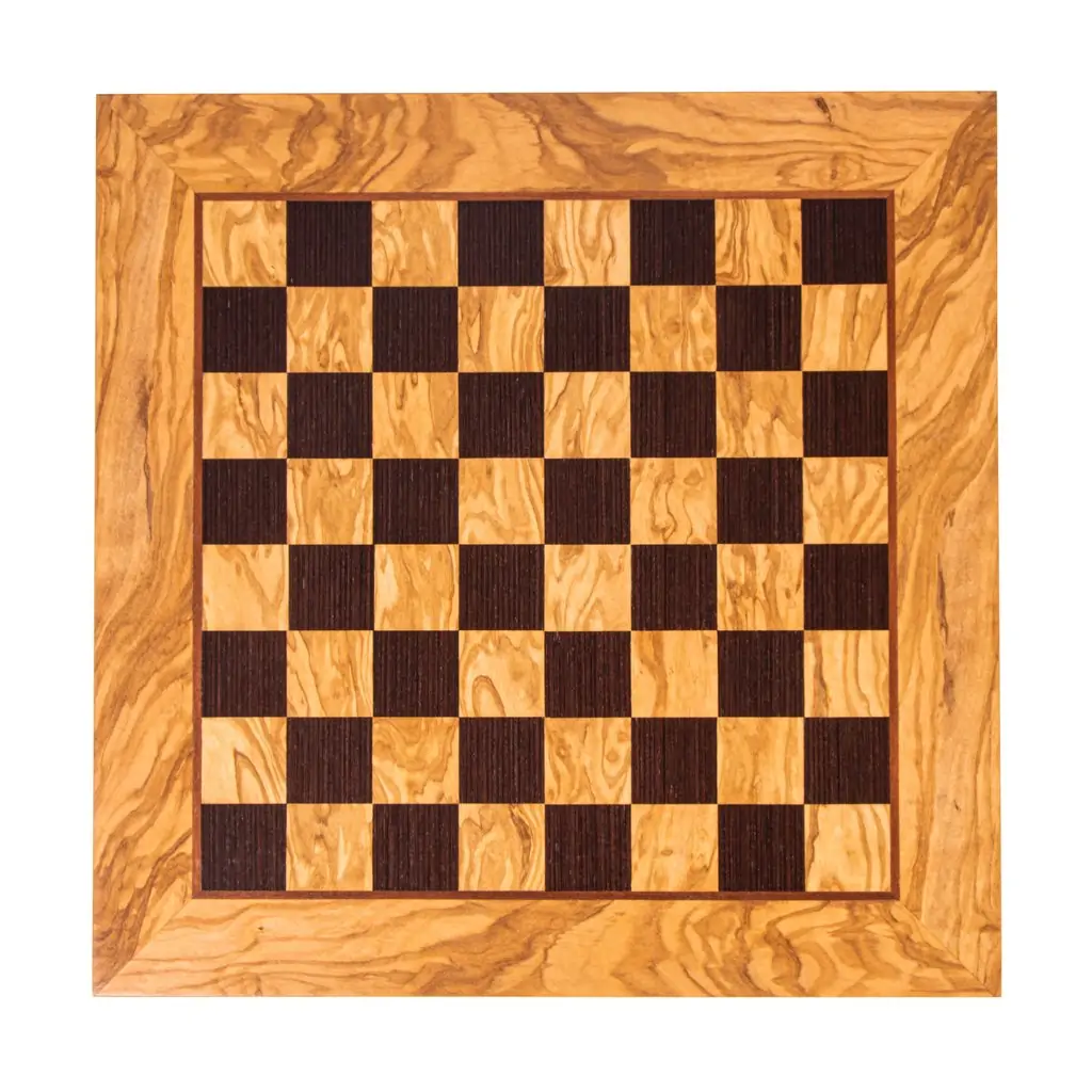 Ξύλινη σκακιέρα ελιά και wenge 40x40 | Ξύλινη σκακιέρα από φυσικό ξύλο ελιάς