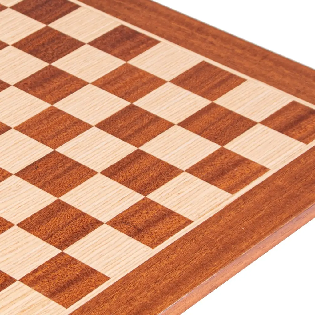 Ξύλινη σκακιέρα μαόνι και δρυς 50x50 | Ελληνική ξύλινη σκακιέρα